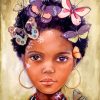 African Girl And Butterflies Paint by numbers