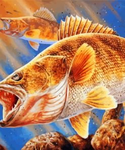 Bass Fish In Water Paint by numbers
