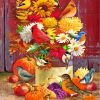 Birds On Flowers Bouquet Paint by numbers