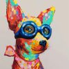 Colorful Dog With Glasses Paint by numbers