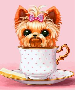 Dog In Teacup Paint by numbers