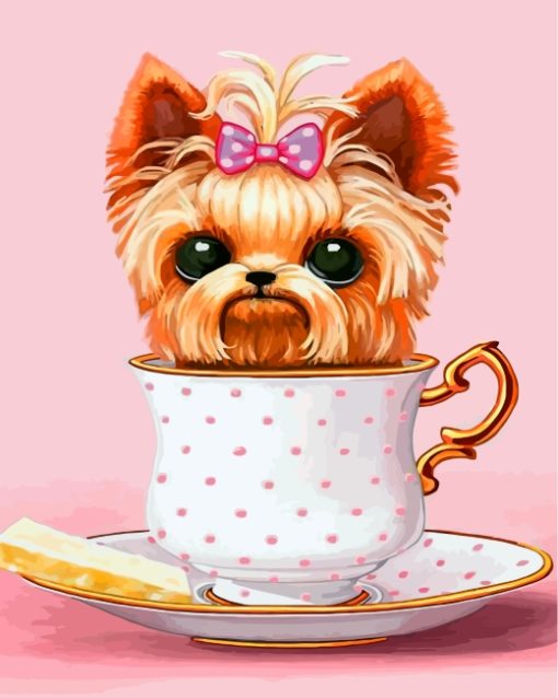 Dog In Teacup Paint by numbers