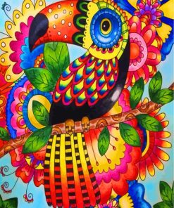 Folk Toucan Art Paint by numbers