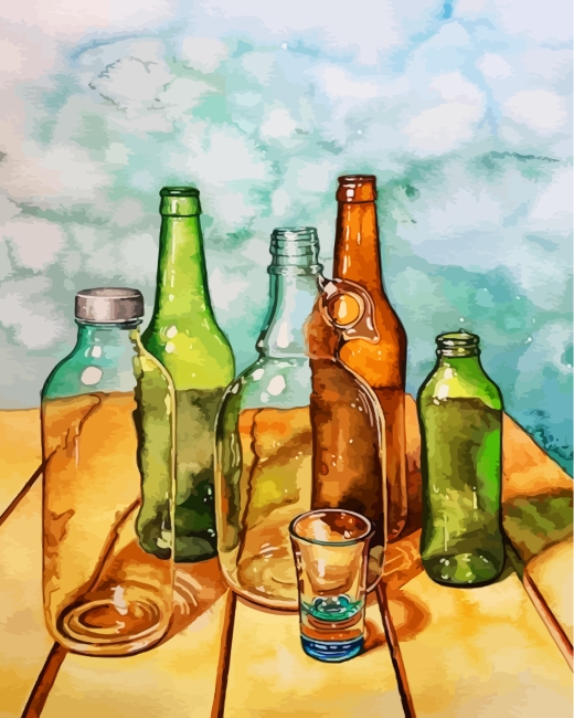 Glass Bottles Paint by numbers