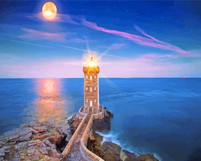Lighthouse Moon Paint by numbers