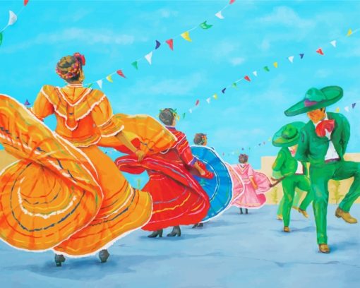 Mexican Folk Dance Paint by numbers