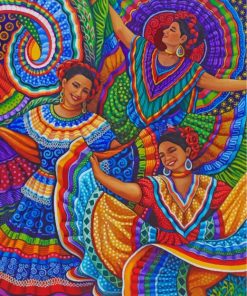 Mexican Folk Dancers Paint by numbers