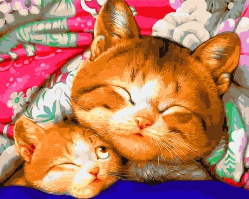 Sleepy Cute Cats Paint by numbers