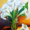 White Lilies In Glass Paint by numbers