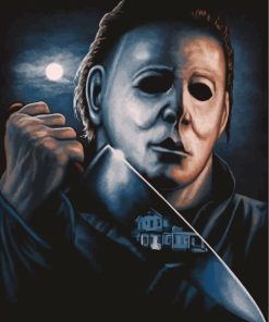 scary michael-myers-paint-by-numbers