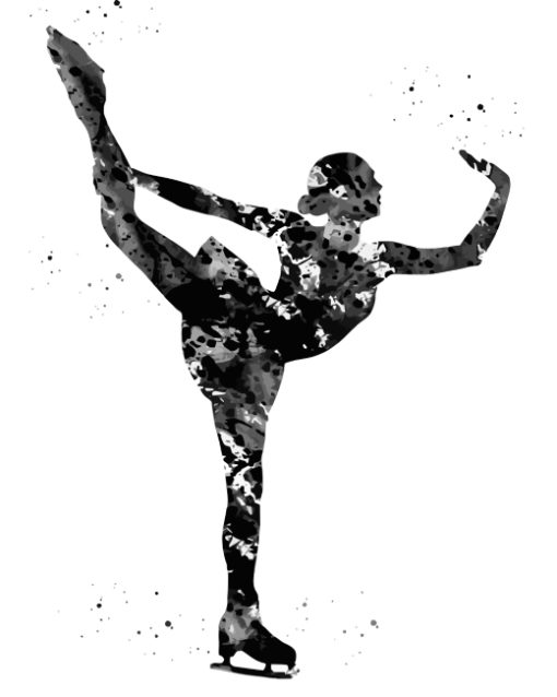 Black Ice Skater Art Paint by numbers