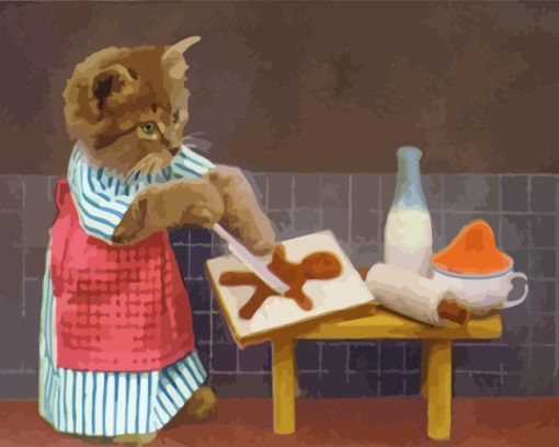 Cute Kitten Cooking Paint by numbers