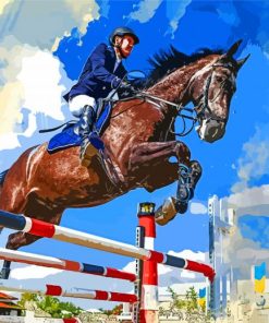 Horse Rider Jumping Paint by numbers