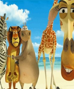 Madagascar Animation In Beach Paint by numbers