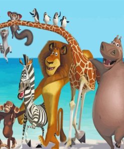 Madagascar Animated Film Paint by numbers