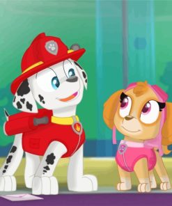 Paw Patrol Skye And Marshall Paint by numbers