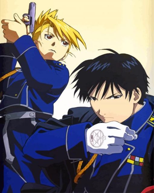 Riza Hawkeye And Roy Mustang Paint by numbers