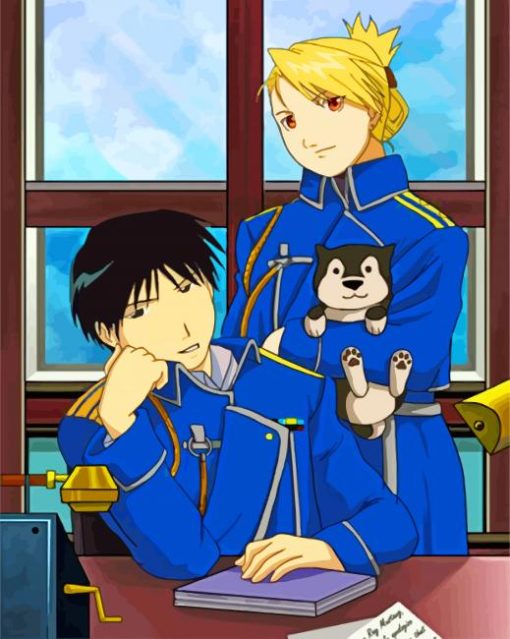 Roy Mustang And Riza Hawkeye Paint by numbers