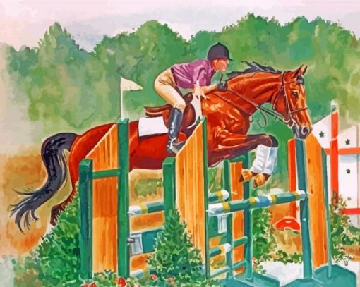 Steeplechase Horse Racing Paint by numbers