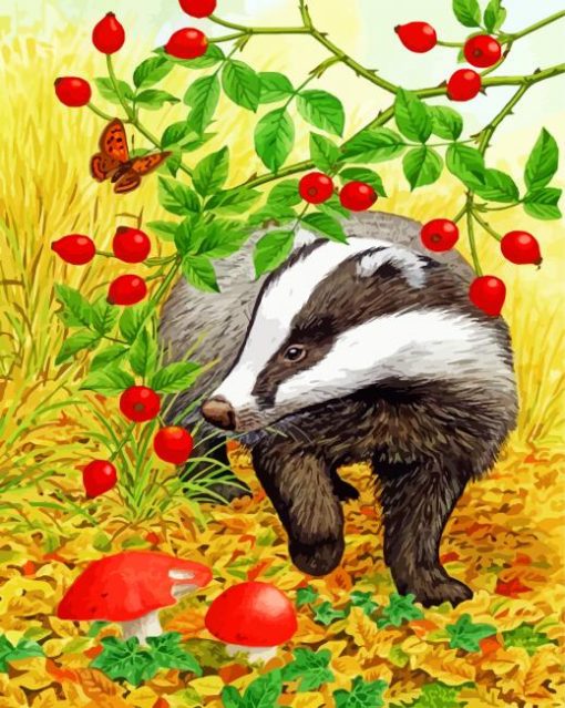 Wild Badger Animal Paint by numbers