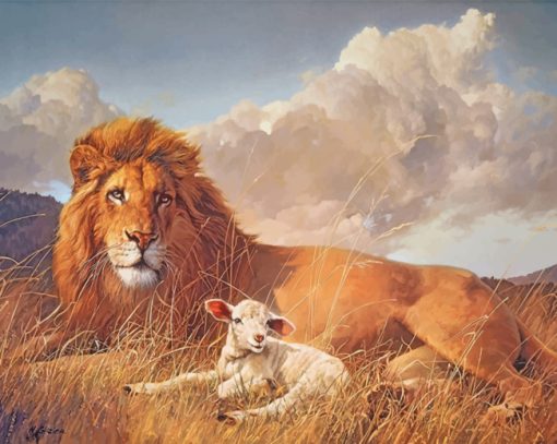 aesthetic-lion-and-lamb-paint-by-number
