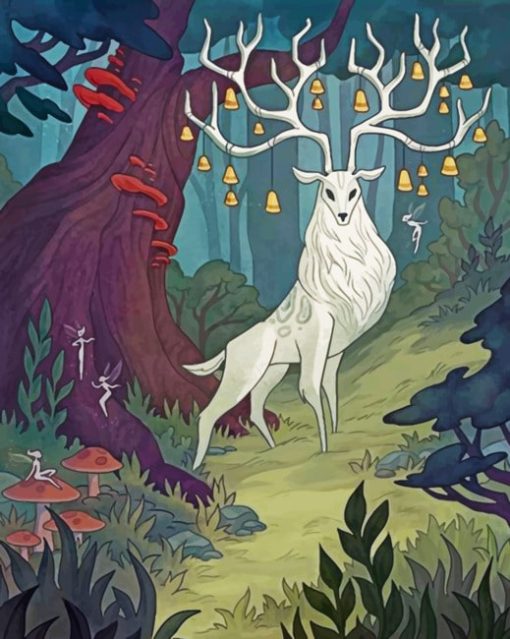 aesthetic-white-stag-paint-by-numbers
