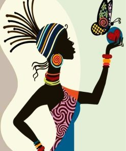 african-woman-and-butterflies-paint-by-numbers
