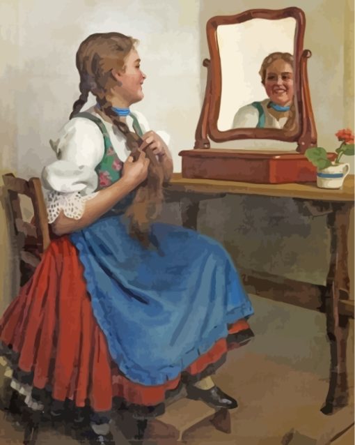 girl-looking-at-the-mirror-paint-by-numbers