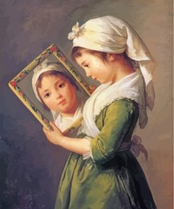 girl-looking-in-the-mirror-Élisabeth-Vigée-Le-Brun-paint-by-numbers