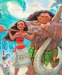 Moana And Chief Tui Paint by numbers