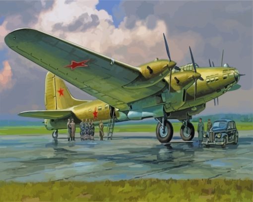 Petlyakov Pe 8 Bomber Paint by numbers