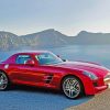 red-Mercedes-mountain-roads-paint-by-numbers