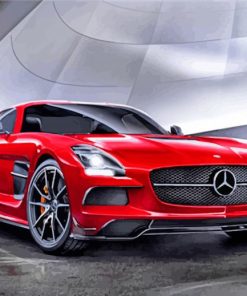 red-mercedes-sls-paint-by-numbers