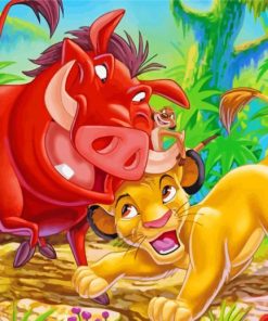 Timon And Pumbaa And Simba Paint by numbers