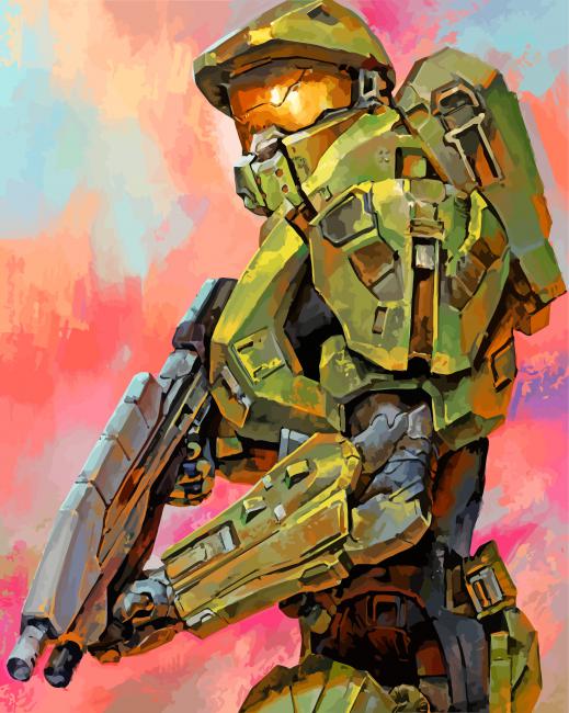 Master Chief Halo Game Paint By Numbers - PaintingByNumbers.shop