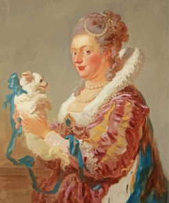 A Woman With A Dog paint by number