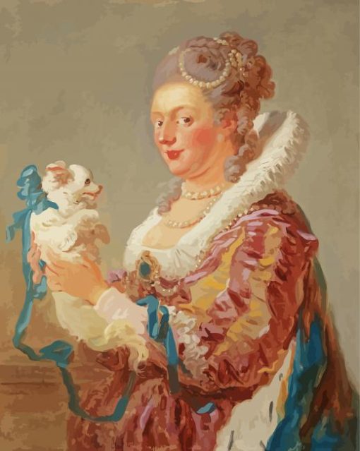 A Woman With A Dog paint by number