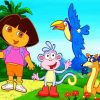 Dora And Her Friends Animation paint by numbers