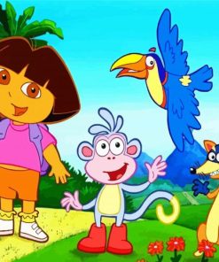 Dora And Her Friends Animation paint by numbers