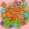 Cute Little Enchidna In Flowers paint by numbers