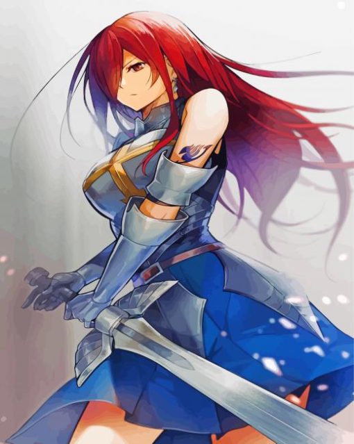 Erza Scarlette Anime Character paint by numbers