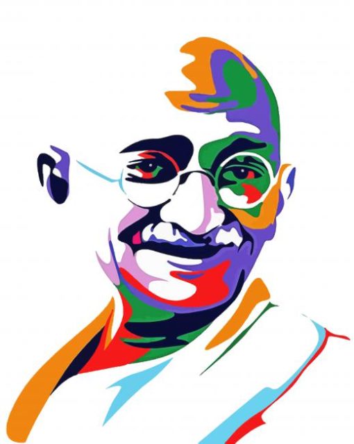 Gandhi Pop Art Illustration paint by numbers