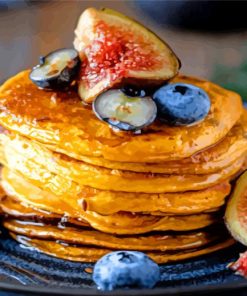 Pumpkin Pancakes With Fruits paint by numbers