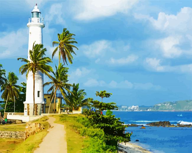 Galle Fort Lighthouse paint by number