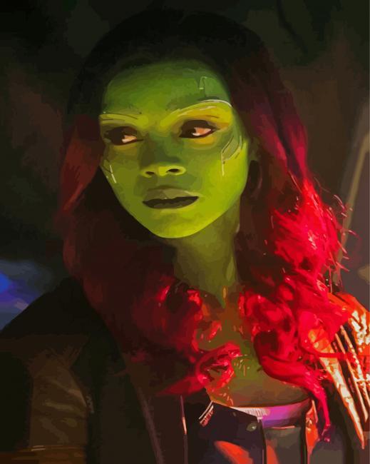 Gamora Guardians of the Galaxy paint by number