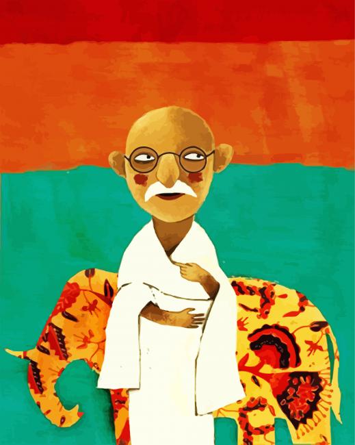 Aesthetic Gandhi paint by number