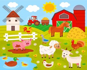 cute farm art paint by number