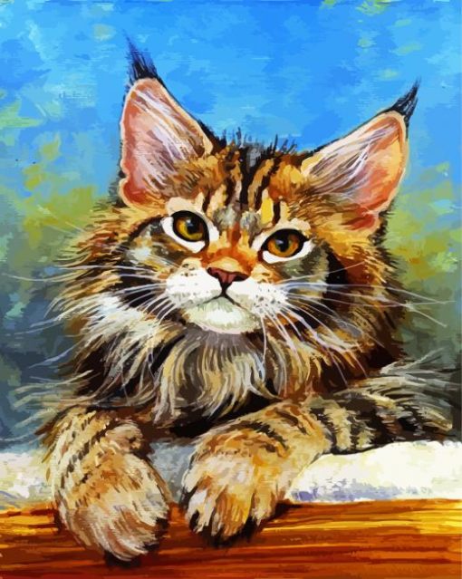 Aesthetic Maine Coon Cat paint by number