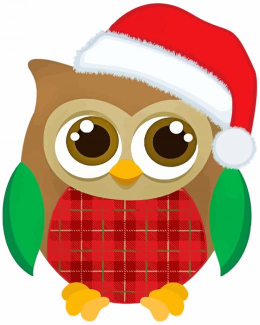 Christmas Brown Owl paint by numbers
