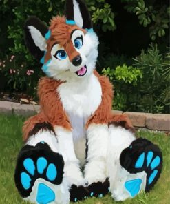 Cute Wolf Fursuit paint by numbers